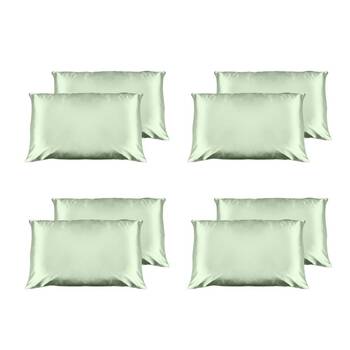 4PK Casa Decor Luxury Satin Pillowcases Twin Pack 51x76cm - Sage
