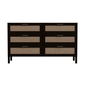 Casa Decor Tulum Rattan Chest of Drawers 145x85cm - Black