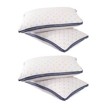 2x 2pc Royal Comfort Luxury Chiro Comfort Air Mesh Pillow 50x75cm - White/Blue