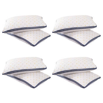 4x 2pc Royal Comfort Luxury Chiro Comfort Air Mesh Pillow 50x75cm - White/Blue