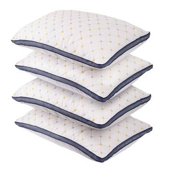4pc Royal Comfort Luxury Chiro Comfort Air Mesh Pillow 50x75cm - White/Blue