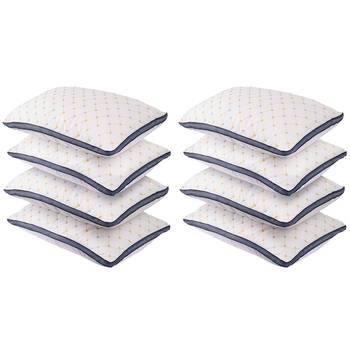 2x 4pc Royal Comfort Luxury Chiro Comfort Air Mesh Pillow 50x75cm - White/Blue