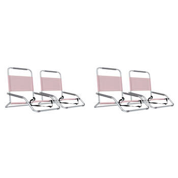 2x 2pc Havana Outdoors Folding Beach Chair 60x65cm - Dusty Rose