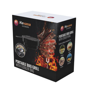 Havana Outdoors 2in1 Steel BBQ Grill Combo 26x21.5cm - Black