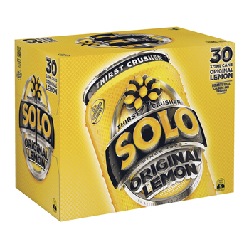 30pc Solo Original Lemon Flavoured Soft Drink Cans 375ml