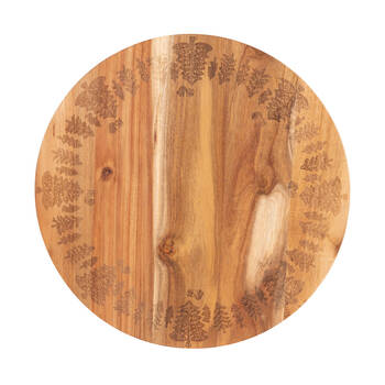 Bread and Butter 18in Wooden Lazy Susan Tray Round - Trees