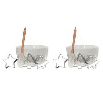 2PK Bread and Butter Electroplate Tree Mini Mix Bowl Set - Silver
