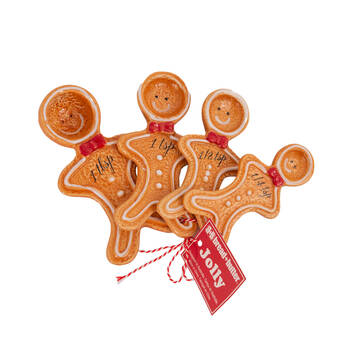 4pc Bread and Butter Figurine Gingerbread Man Measuring Spoon - Brown