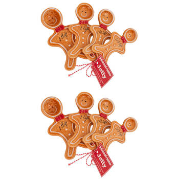 2x 4pc Bread and Butter Figurine Gingerbread Man Measuring Spoon - Brown