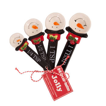 4pc Bread and Butter Snowman Measuring Spoon - Black/White
