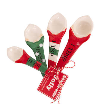 4pc Bread and Butter Gnome Measuring Spoon - Green/Red/White