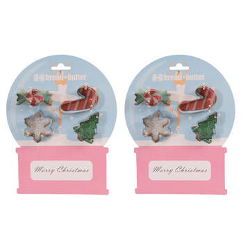 2x 4pc Bread and Butter Stainless Cookie Cutter Snowglobe/Card/Tree/Candy Cane