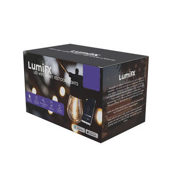 LumiFX 50 Bulb LED WIFI Smart Indoor/Outdoor Festoon Lights 50m Warm White 