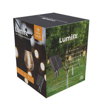 LumiFX 10 Bulb Indoor/Outdoor Festoon Lights 8 Lighting Effects 10m Warm White