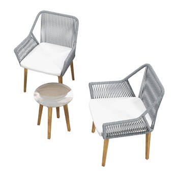 3pc Arcadia Outdoor Furniture Bistro w/ Cushion Set - Dark Grey