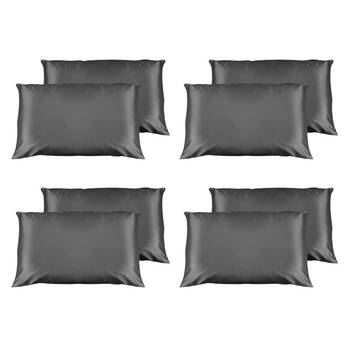 4PK Casa Decor Luxury Satin Pillowcases Twin Pack 51x76cm - Charcoal
