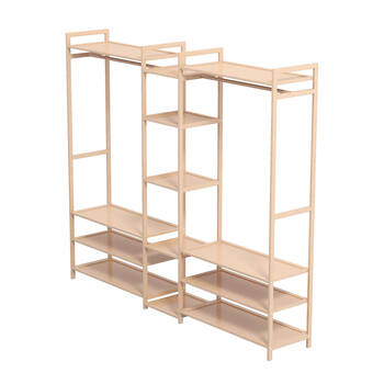 Milano Decor Multi-Functional Bamboo Clothes Rack 170x150cm - Oak