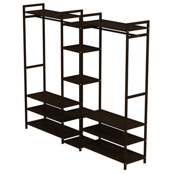 Milano Decor Multi-Functional Bamboo Clothes Rack 170x150cm - Black