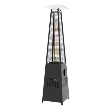 Havana Outdoors Steel Gas Pyramid Patio Heater 227x52cm - Black