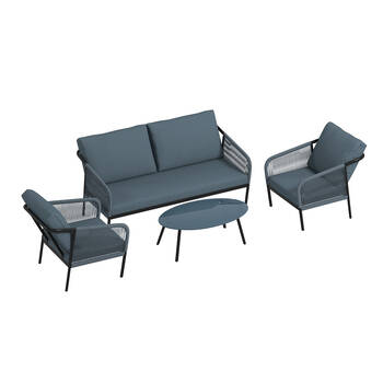 4pc Arcadia Outdoor Furniture Tivoli Patio/Garden Set - Grey
