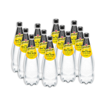 12pc Schweppes Sparkling Indian Tonic Water Drink Bottles 1.1L