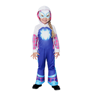 Marvel Ghost Spider Sahaf Deluxe Gid Costume Party Dress-Up - Size Toddler