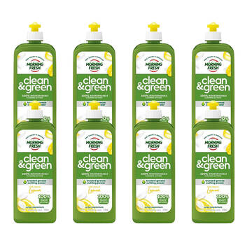 8PK Morning Fresh Clean & Green Dishwashing Liquid 650ml Lemon - Green