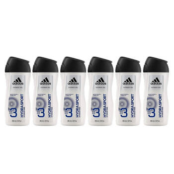 6PK Adidas Hydra Sport Shower Gel Body Wash 250ml Bath Care