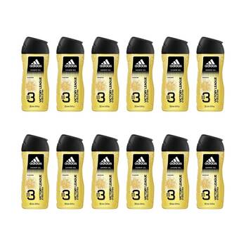 12PK Adidas Victory League Shower Gel Body Wash 250ml Bath Care