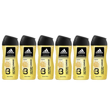 6PK Adidas Victory League Shower Gel Body Wash 250ml Bath Care