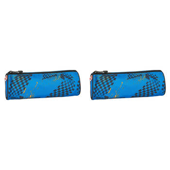 2PK Lego Round Pencil Roll Case Storage Lego City Go Big 23x8cm