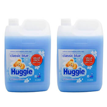 2PK Huggie Liquid Fabric Conditioner Softener Classic Blue 5L 60+ Loads