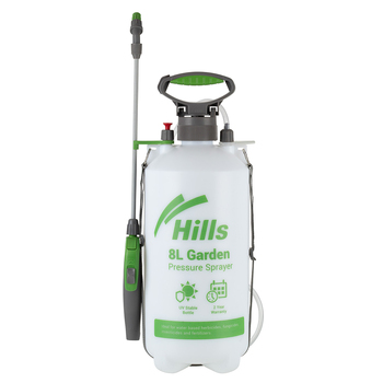 Hills Garden Pressure Spray Bottle 8L With Ergonomic Handle Viton Seals