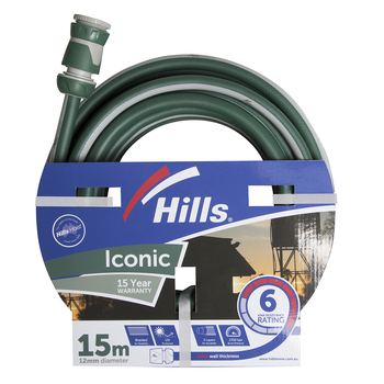 Hills Iconic Garden Watering Hose 12mm x 15M Kink Resistant