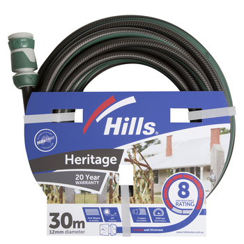 Hills Heritage Garden Watering Hose 12mm X 30M Kink Resistant