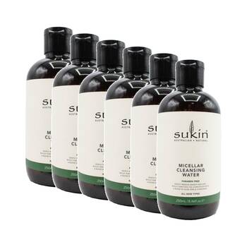 6PK Sukin Micellar Cleansing Water Makeup Remover Paraben Free Skincare 250ml