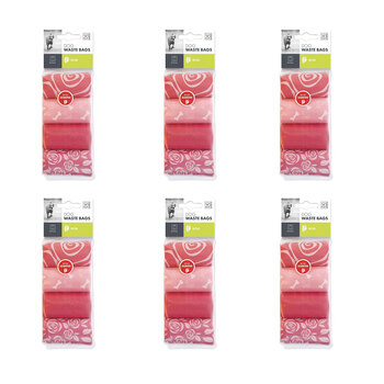 6x 4x15pc M-Pets Dog/Puppy Pet Waste Poop Bag Rolls Disposable Pouch Scented Rose