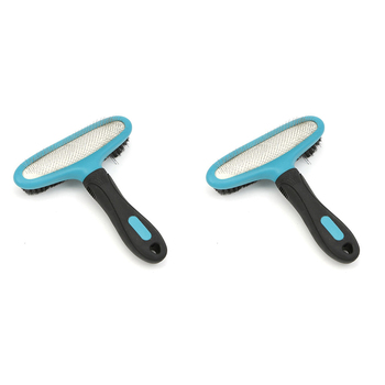 2x M-Pets 15x17cm Double Sided Slicker Brush Cat/Kitten Dog Pet Comb