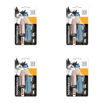 4x M-Pets Cat/Kitten Pet Hygiene Grooming Tool Toothbrush Set