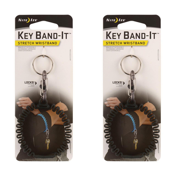 2PK Nite Ize Key Band-It Stretch Wristband Keyholder Smoke 6.5cm