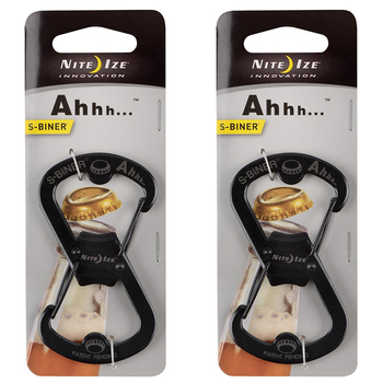 2PK Nite Ize Ahhh... 8cm S-Biner Carabiner/Bottle Opener - Black