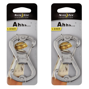 2PK Nite Ize Ahhh... 8cm S-Biner Carabiner/Bottle Opener - Stainless