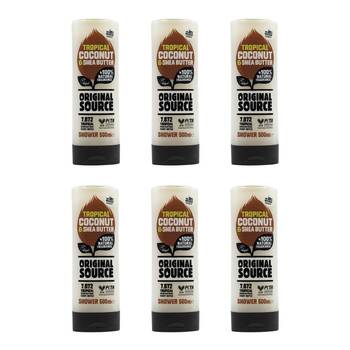 6PK Original Source 500ml Shower Gel Tropical Coconut & Shea Butter