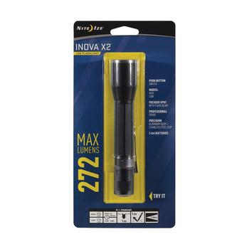 Nite Ize X2 Aluminium 15cm LED Flashlight Dual Mode - Black