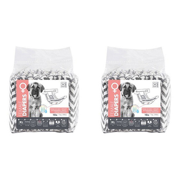 2x 10pc M-Pets Female Dog/Puppy Pet Diapers Breathable XL w/ Witness Indicator