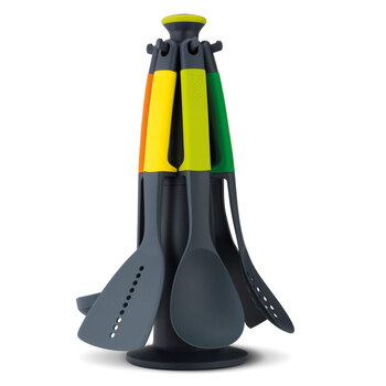 6pc Joseph Joseph Elevate Carousel Kitchen Tool Set w/ Stand Multicoloured