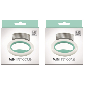 2x M-Pets 8cm Mini Pet Comb Cat/Kitten Dog Pet Grooming Tool Green