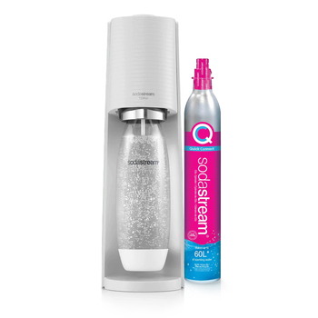 SodaStream Terra Classic Sparkling Water Maker w/60L Cylinder & 1L Plastic Bottle White