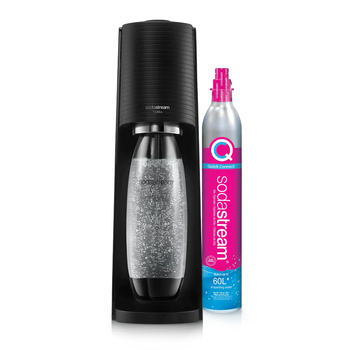SodaStream Terra Classic Sparkling Water Maker w/60L Cylinder & 1L Plastic Bottle Black