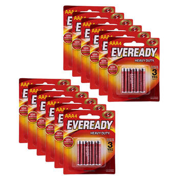 12x 4pc Eveready AAA Heavy Duty Zinc-Carbon Battery For Most Devices